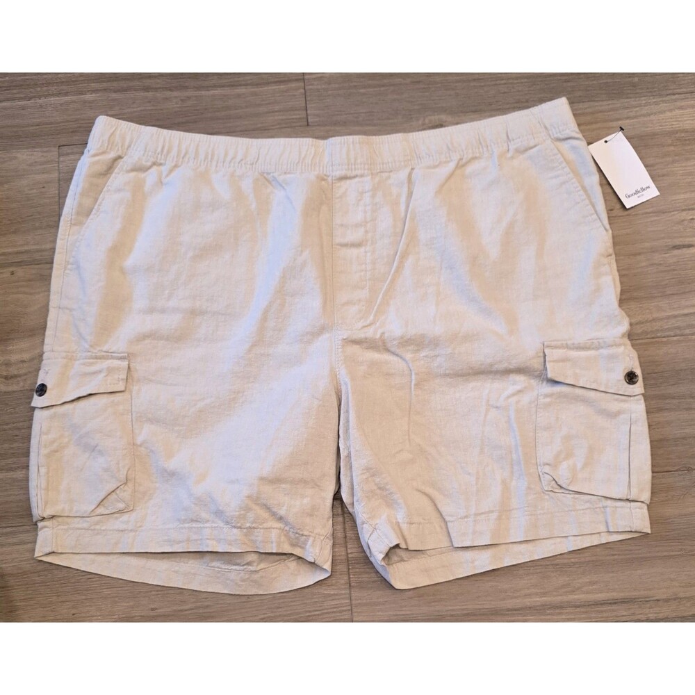 Goodfellow & Co Men's Relaxed Fit Everyday Cargo Shorts Size XXL 7" Inseam Cream